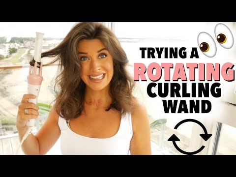 Trying out a AUTOMATIC ROTATING hair curling wand!