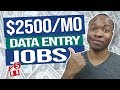 Earn $2500 PER MONTH Remote Data Entry Jobs (Work From Home Tutorial)