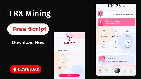 TRX Mining Free Script Download Link With Complete Admin Panel|| Free TRX source Code