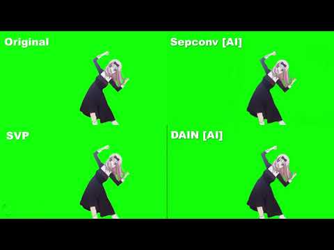 Comparing SVP interpolation with AI solutions in anime.