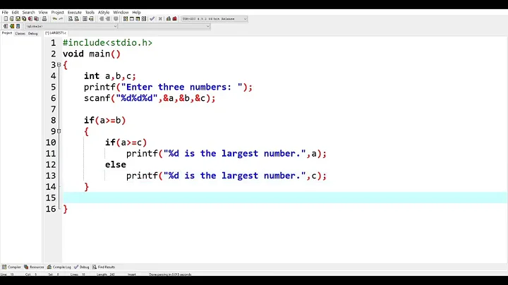 C Program to Find the Largest Among Three Numbers Using "if-else" Statement || #programming