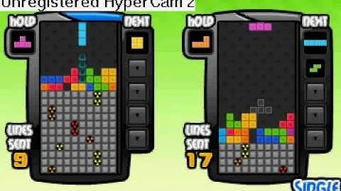 in tetris battle 54 lines and 2 k.o replay