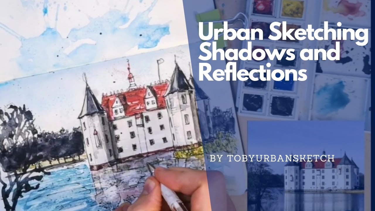 Urban Sketching Tutorial - How To Sketch Shadows and Reflections in Pen ...