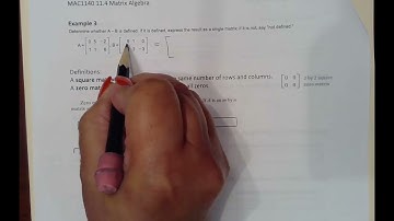 MAC1140 11.4 Matrix Algebra