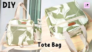 DIY Tote Bag Tutorial With Pockets | Tote Bag With Pocket tutorial