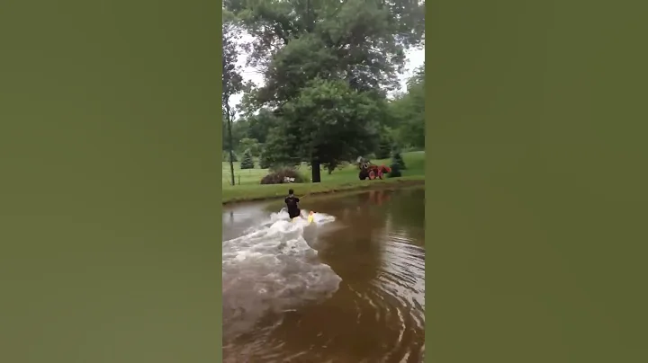 Tractor water skiing