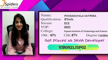 CONGRATULATIONS P.SATWIKA PLACED AS JAVA DEVELOPER