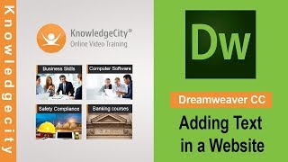 Dreamweaver CC tutorial: Adding Text in a Website | Knowledgecity.com