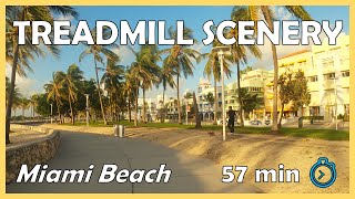 [4k] Treadmill Running Scenery | 1 Hour Virtual Run | Miami Beach, Florida