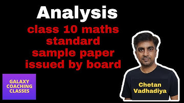 CBSE class 10 maths standard paper ll analysis ll sample paper 2020