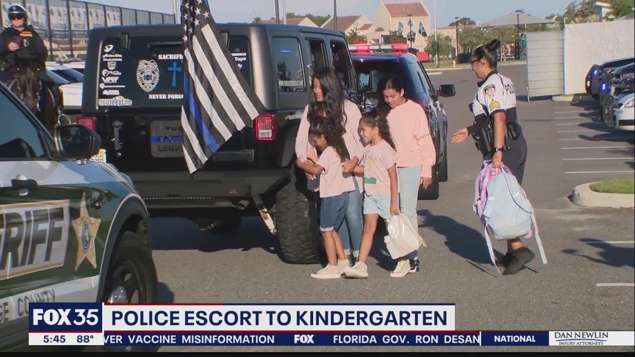 Police escort to kindergarten YouTube