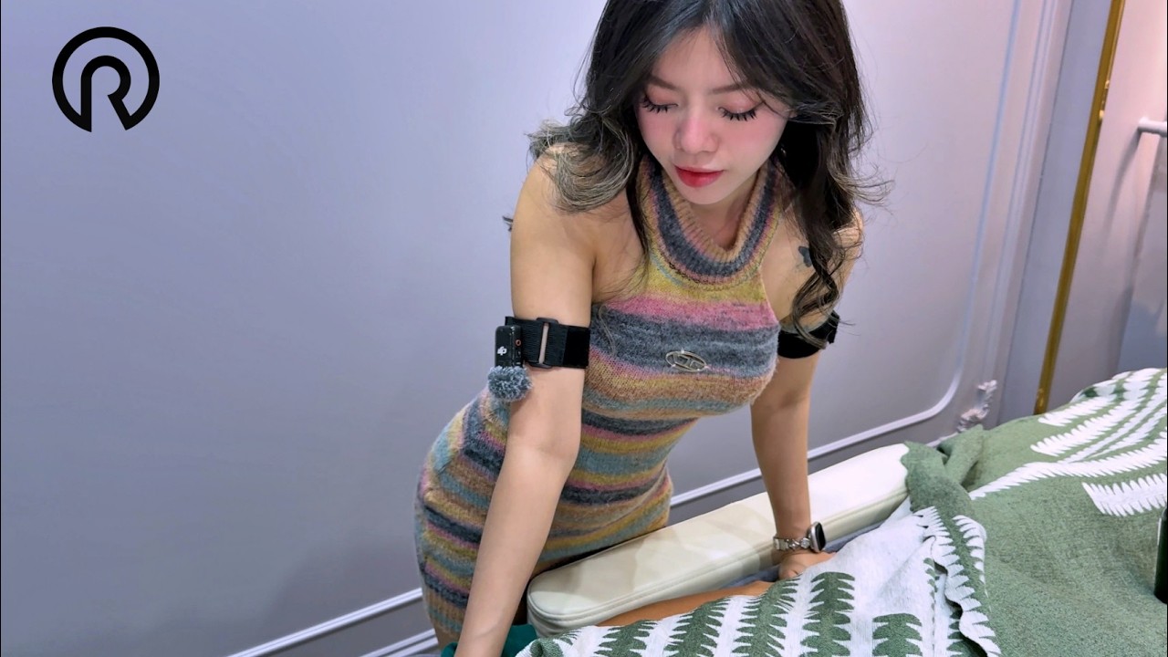 Красивая вьетнамская массажистка 💖 Глубокий релакс ASMR барбер-массаж