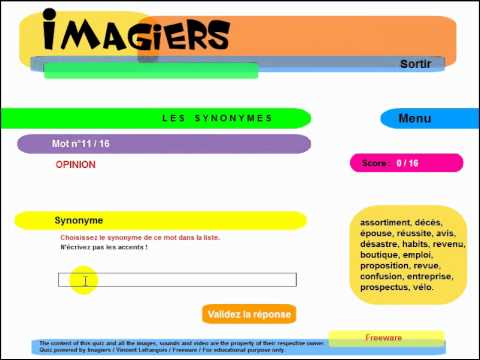 Mācīties franču valodu = Imagiers = Les synonymes #1