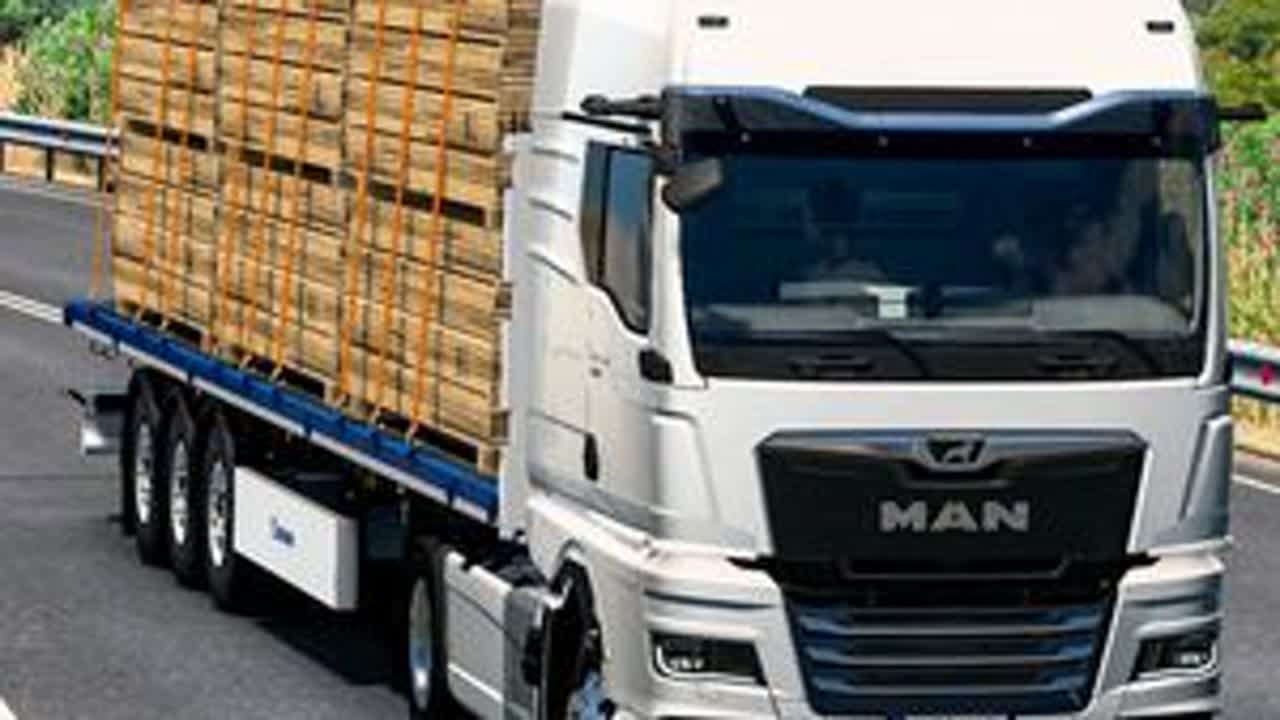 《欧洲卡车模拟2》运输一车木板从卡拉玛塔到帕特雷 #欧洲卡车模拟2 #欧卡2 #卡车 #曼恩卡车 #单机游戏 游戏：Euro Truck Simulator 2《欧洲卡车模拟2》简介：开启一...