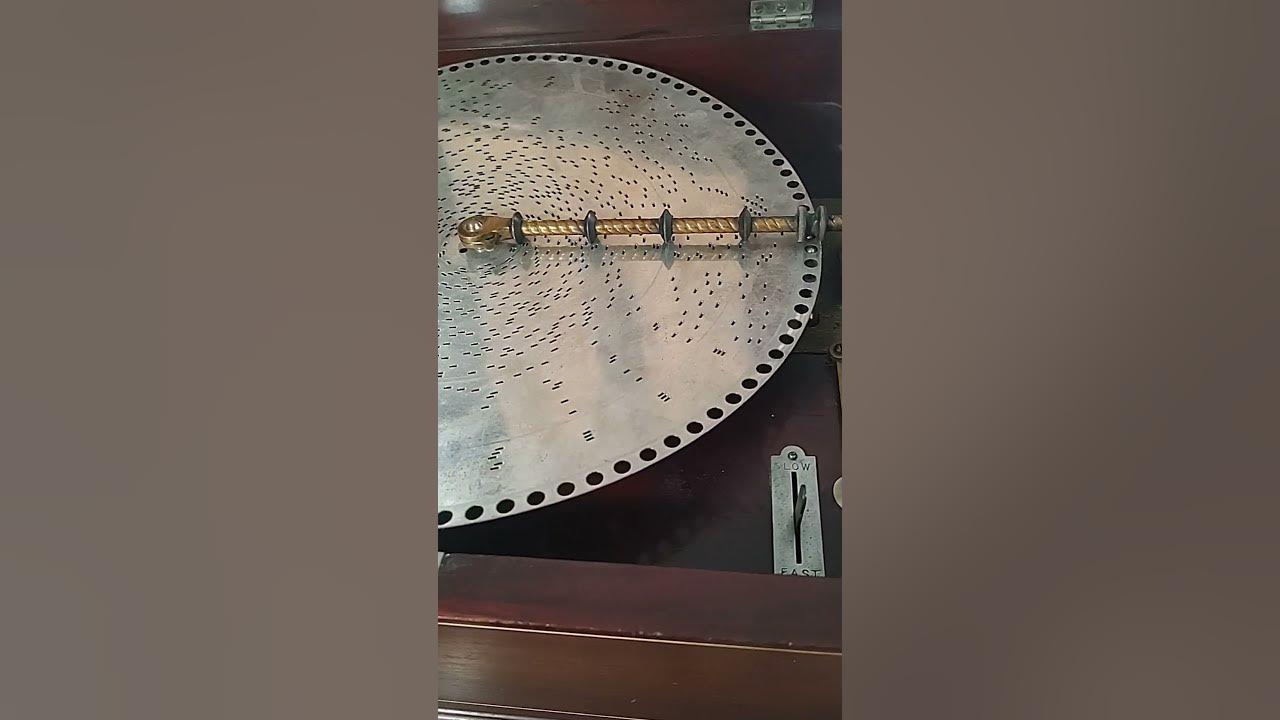 1901 Regina music box playing Sousa's El Capitan March on a disc from the 1950s