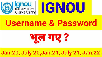 ignou user id and password forget|username & password reset|ignou old student user id password reset