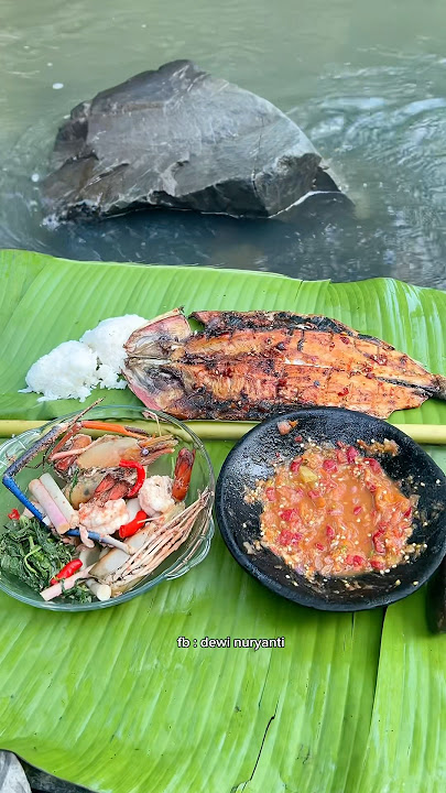 part. continued grilled fish on the banks of the Kebun river