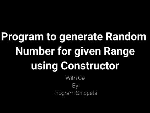 Program to generate Random Numbers using Constructor with C#
