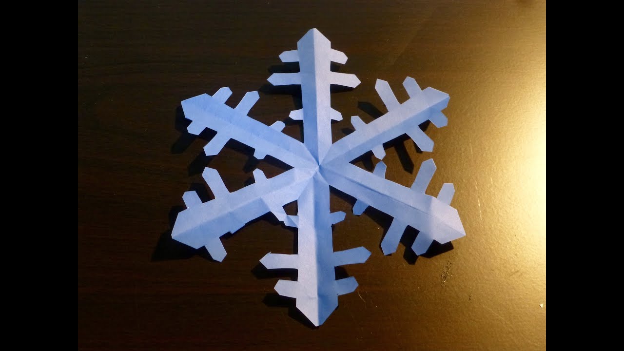 วิธีการทำผลึกหิมะ origami ศิลปะการพับกระดาษ - YouTube