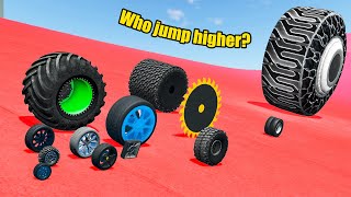 Which Сar Wheel Jumps Higher? - Beamng drive