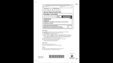 2025 Pearson EDEXCEL A Level Japanese Paper 2 9ja0 02