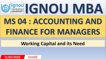 12. Working Capital and Its Need | IGNOU MBA - MS 04 | By Zest Learn