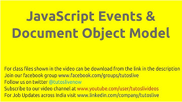 JS DOM & Events By Tutoslive