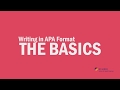 APA Formating: The basics