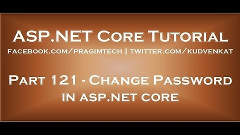 Change password in asp net core