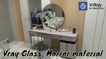 How to make Mirror and Glass in Sketchup Vray. |How to make mirror in SketchUp vray|