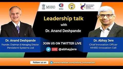 Learn from Leaders with Dr  Anand Deshpande, Chairman, Persistent Systems