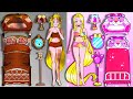 Paper Dolls Dress Up - Rapunzel Decorate Pink Panther House Quiet Book - Barbie Story &amp; Crafts