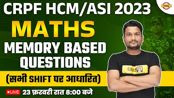 CRPF HCM MATHS ANALYSIS | MATHS ASKED/EXPECTED QUESTIONS | MATHS FOR CRPF 2023 | BY VIKAS SIR