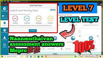 Level 7 ( Level test ) Mepro 1st Year Naanmuthalvan Assessment Answers💯 #naanmudhalvan