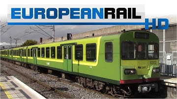 Iarnród Éireann Irish Rail DART 8100 EMU 8102 + 8134 + 8127 arrives at Sandymount Station