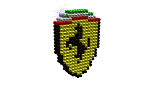ASMR - DIY How To Make Ferrari Logo From Magnetic Balls - Racing Cars Magnet World