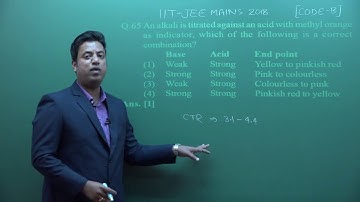JEE Main 2018 Video Solutions Chemistry Ques. 65 (Paper Code - B)