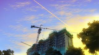 Evening Construction Site anime background artwork digital painting