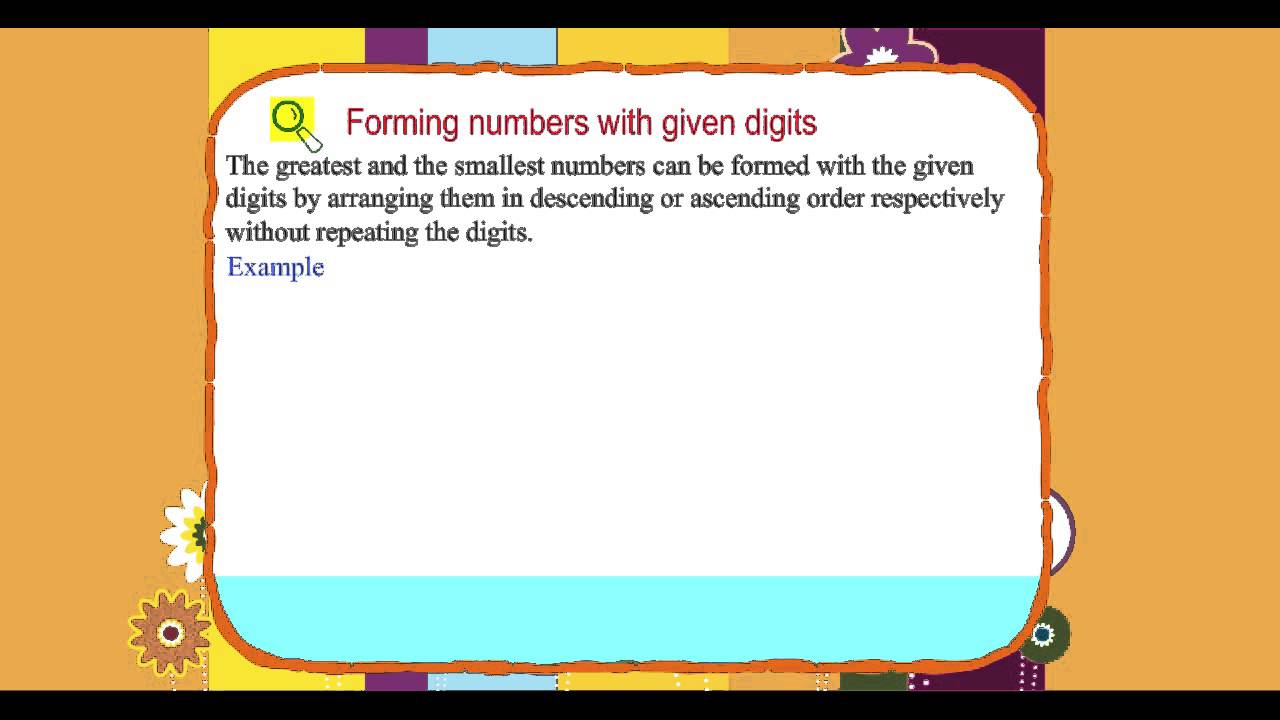 Explore Math Class 4 Unit 01 09 Forming Numbers With Given Digits YouTube