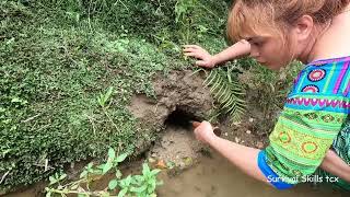 30 days of survival find and catch fish naturally in caves, in underground holes, survival instincts
