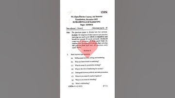 M.Com(3rd sem)Fundamental of Marketing{2022-Paper}MDU