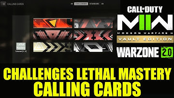 COD MW2 Calling Cards Challenges Lethal Mastery | Warzone 2 Calling Card Challenges Lethal Mastery