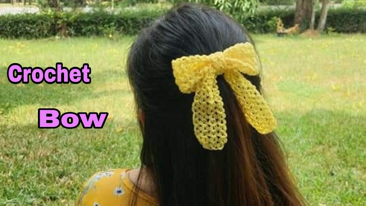 Crochet bow. (Bowလေးပန်ပြီး မိန်းကလေးဆန်ဆန် လှကြမယ်