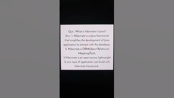 What is Hibernate in java?#java #hibernate #javainterviewquestionsanswers Java #javainterviewquestio