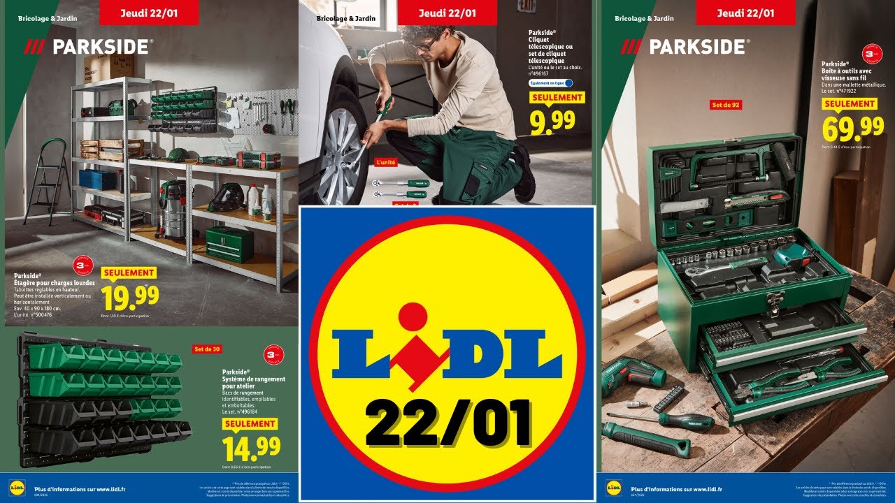 catalogue LIDL du jeudi 22 janvier 2026 ✅ Arrivage bricolage PARKSIDE 🛠 Promo auto moto soldes