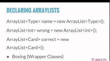 Lecture 81 - Introduction to ArrayLists