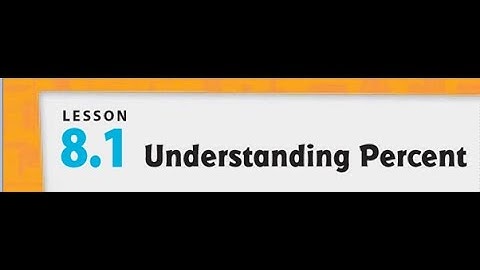 8.1 Understanding Percent
