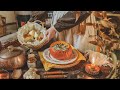 Cozy Fall Day At Cinnamon Cottage Stuffed Pumpkin Apple Oatmeal Cake Bread Buns Cooking ASMR 