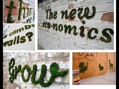 Как сделать живое графити из мха. How to make a living out of moss graffiti.