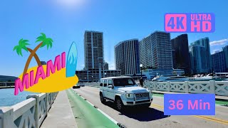 Miami Edgewater Margaret Pace Park Venetian Island Bridge  Daytime Walk 4K